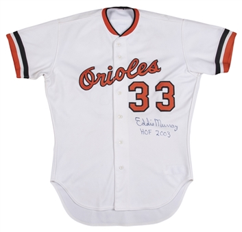1985 Eddie Murray Game Used & Signed Baltimore Orioles Home Jersey (MEARS A10 & Beckett)